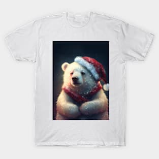 Polar bear with Santa Hat T-Shirt